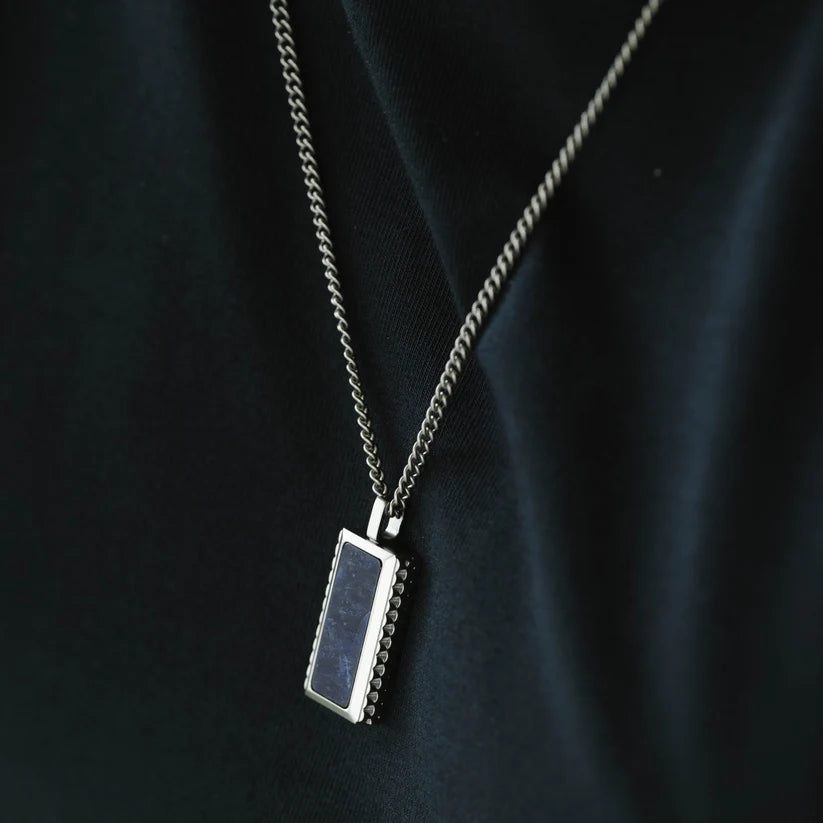 Hatton - Silver/Sodalite - Adjustable Gemstone Necklace (60-70cm) - HAT01