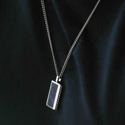 Hatton - Silver/Sodalite - Adjustable Gemstone Necklace (60-70cm) - HAT01