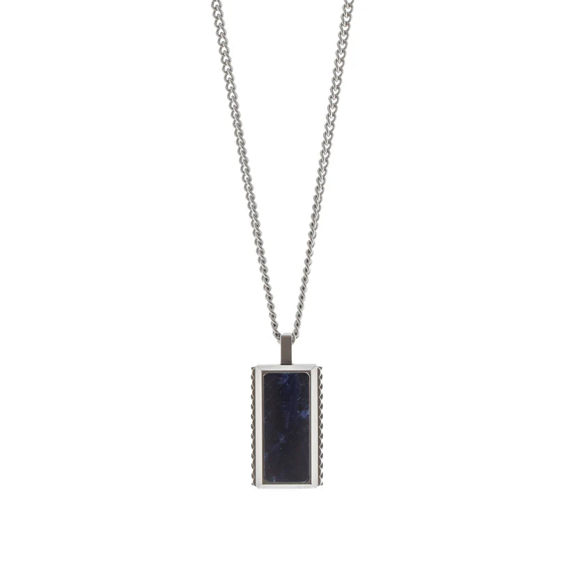 Hatton - Silver/Sodalite - Adjustable Gemstone Necklace (60-70cm) - HAT01