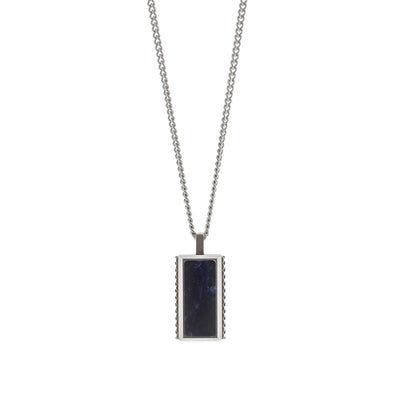 Hatton - Silver/Sodalite - Adjustable Gemstone Necklace (60-70cm) - HAT01
