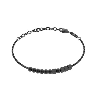 Hero Morse Code - Black - stainless steel brushed black bracelet - G-MOR02