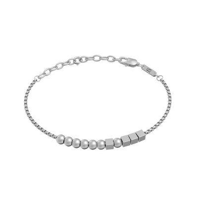 Hero Morse Code - Silver - stainless steel brushed silver bracelet - G-MOR01