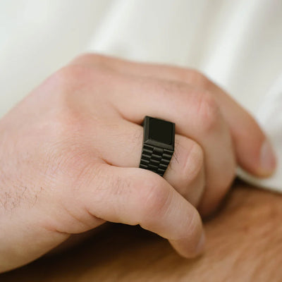 Hudson - Black/Black Onyx - Gemstone Ring - HUD02