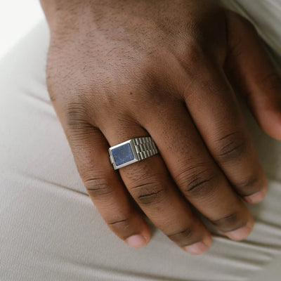 Hudson - Silver/Sodalite - Gemstone Ring - HUD01