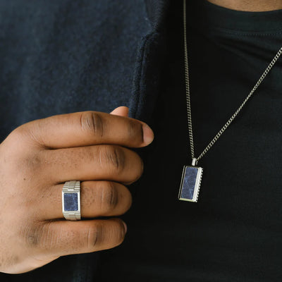 Hudson - Silver/Sodalite - Gemstone Ring - HUD01