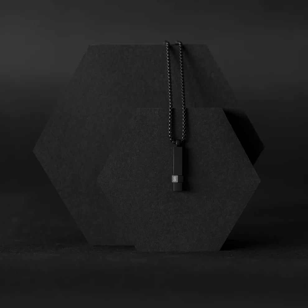 Elemental Bar - Black - Adjustable Necklace - ELE02