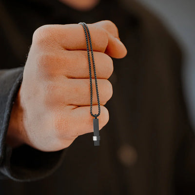 Elemental Bar - Black - Adjustable Necklace - ELE02