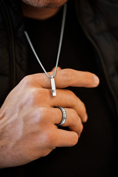 Elemental Bar - Silver - Adjustable Necklace - ELE01