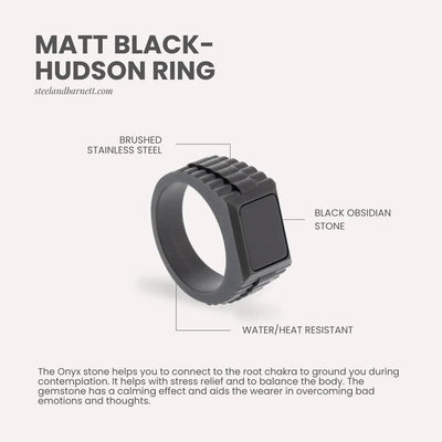 Hudson - Black/Black Onyx - Gemstone Ring - HUD02