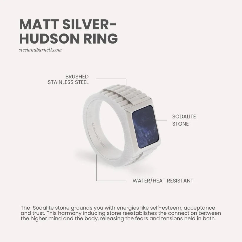 Hudson - Silver/Sodalite - Gemstone Ring - HUD01