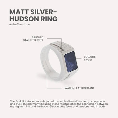 Hudson - Silver/Sodalite - Gemstone Ring - HUD01